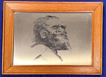Antique Australian Indigenous man black on silver etching